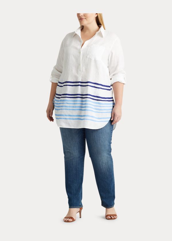 Camisa Ralph Lauren Striped Linen Mulher 42301-SZLK